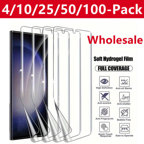 Wholesale Bulk Lot Hydrogel Screen Protector for Galaxy S24 Ultra S23 S22 S21 - Picture 1 of 8