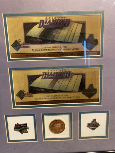 1998 Inaugural season 2 Hologram tickets 2 Pins Coin Set 1st MLB in Arizona RARE - Picture 10 of 12