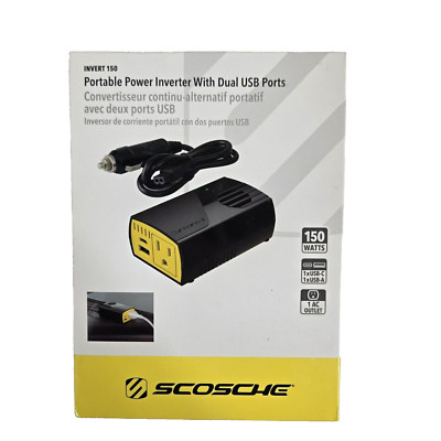 Scosche 150W Portable Power Inverter with Dual USB Ports PI150M New In Box