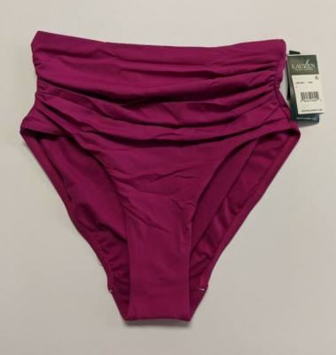 Ralph Lauren Beach Club Solid High Waist Bottom, Plumeria, Women's 6