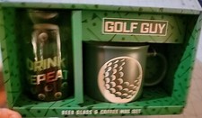 Sheffield Home Brand: "Golf Guy" Beer Glass Coffee Mug Set, New, Free Shipping