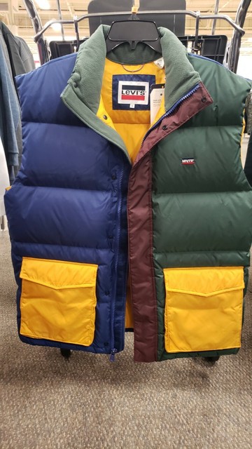 Levis Puffer Vest Blue Green Color 