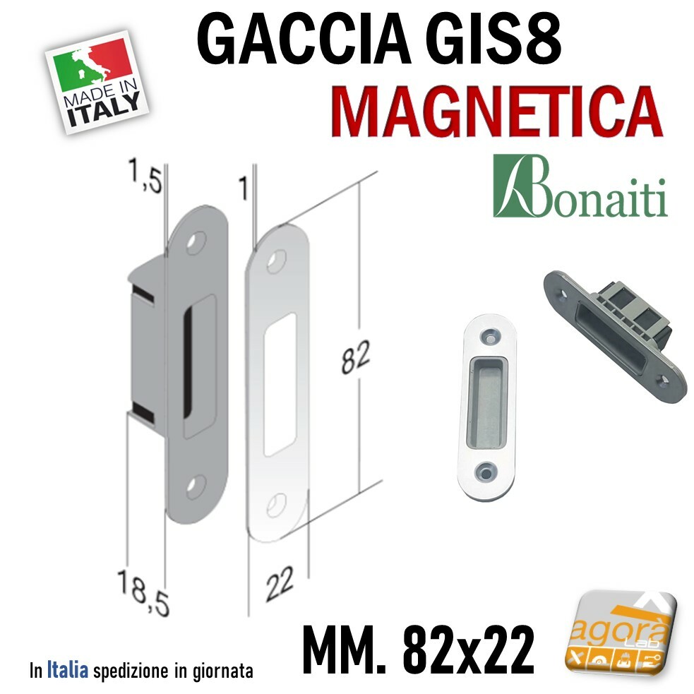 Cerradura Magnética Bonaiti B-Forty N68 Para Puerta Frontale – Cilindro Yale 18x190 Mm E50 I85