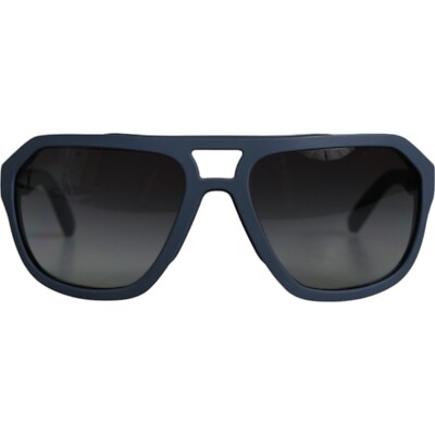 DOLCE & GABBANA Sunglasses Blue Metal Frame Rubber Skin Polarized 