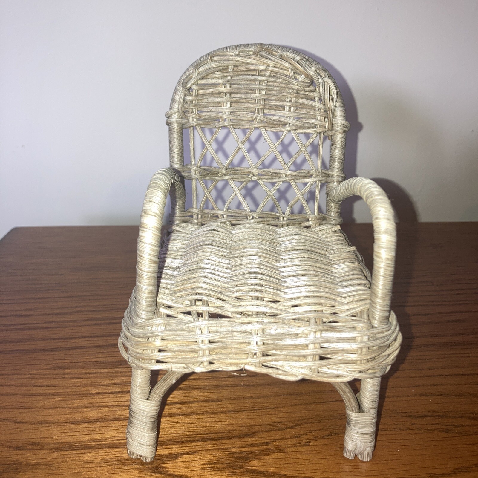 Vintage WICKER Doll CHAIR Victorian Style 6 inches TOY Salesman Sample