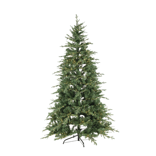 Albero Di Natale XONE 210 Cm Slim Verde - 2700 LED Integrati, Apertura A Ombrello, Rami PE+PVC
