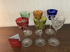 Lot 6 wine glasses model Bogota overlay crystal from Baccarat price 6 glasses 