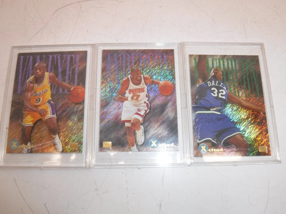 Tarjetas refractor Van Exel 1995, Mashburn, Anderson, SkyBox Xcited. Juego de 3 cartas. Foto 3 de 4