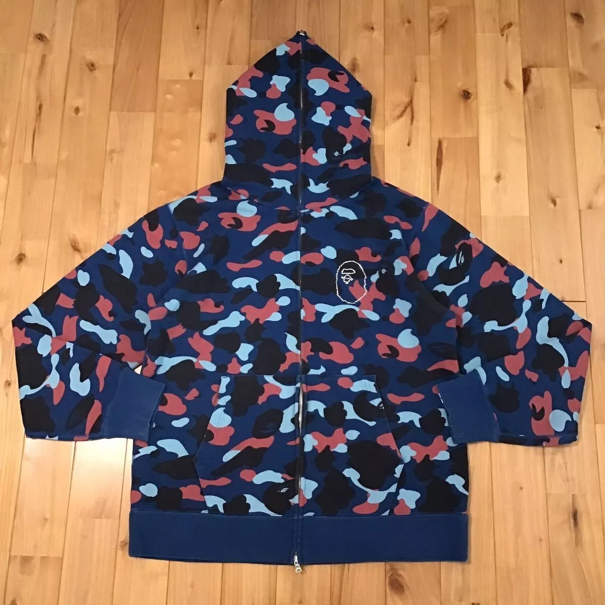 2XL BAPE head full zip hoodie Blue A Bathing Ape Size XXL