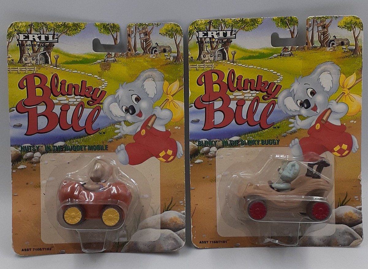 Ertl Blinky Bill Lit Of 2: Blinky In Blinky Buggy & Nutsy In Nugget Mobile