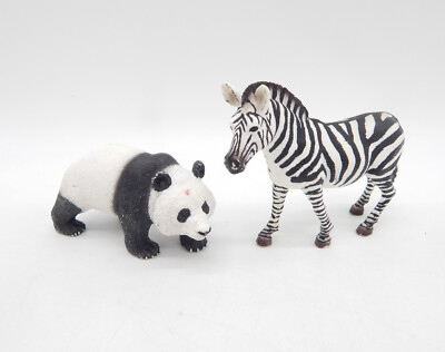 Schleich 14391 Zebra Hengst & 17005 Panda Bär - Wildtiere