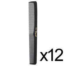 BARBER BEAUTY SALON KREST CLEOPATRA HAIR STYLING CUTTING COMB #400 - 12 PC BLACK