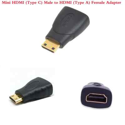Mini HDMI (Type C) Male to HDMI (Type A) Female Adapter cable Connector for HDTV