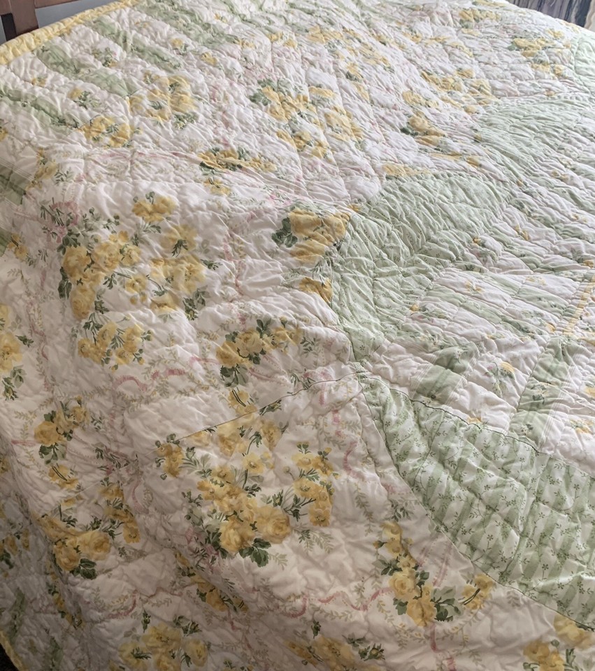 Beautiful Heavy Cotton King Size Quilt VGC eBay