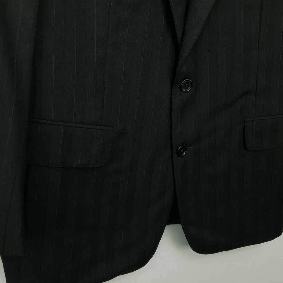 Chaqueta Blazer Trussardi Para Hombres 42 - EU 52 - Grande Negro Pura Lana Nuevo Traje a Rayas Foto 4 de 4