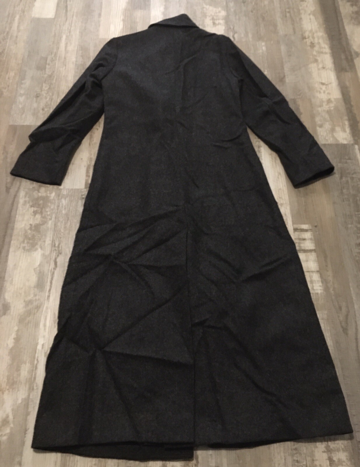 Express Gray Wool Blend Trench Coat One Button Plush Soft Lined