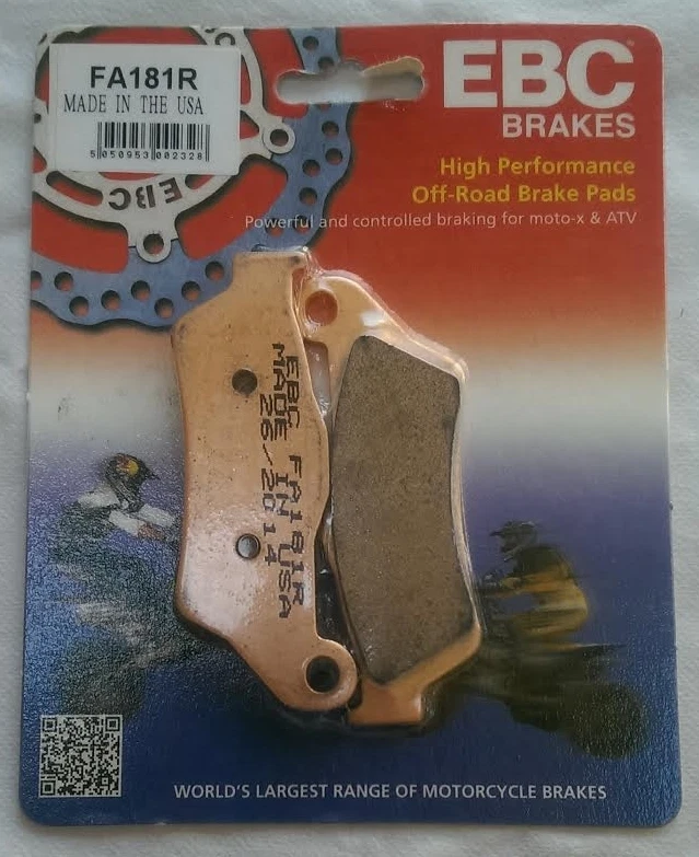 Pastillas de freno de disco delanteras sinterizadas EBC (1 juego) para Husqvarna Fe250 (2014 a 2024) Foto 2 de 4