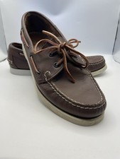 Authentic SEBAGO Women  s Leather Docksider Moccasins Size 9 Brown EUC