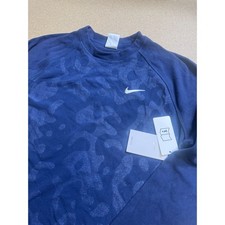 Nike Dri-FIT Navy Blue Camo Print Crewneck Sweatshirt Men's Medium