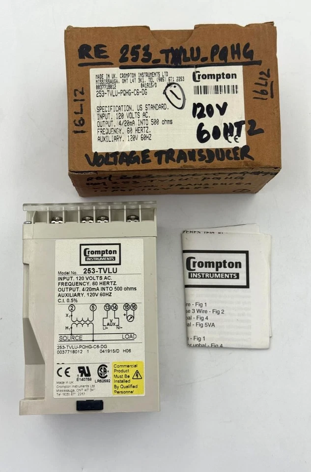 Transducteur Crompton Instruments 253-TVLU-PQHG-C6-DG | Série Paladin | 120V AC - Photo 3/4