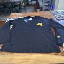 WOMENS Alma Mater University of MICHIGAN WOLVERINES V-Neck Sweater  L/XL NWT $80