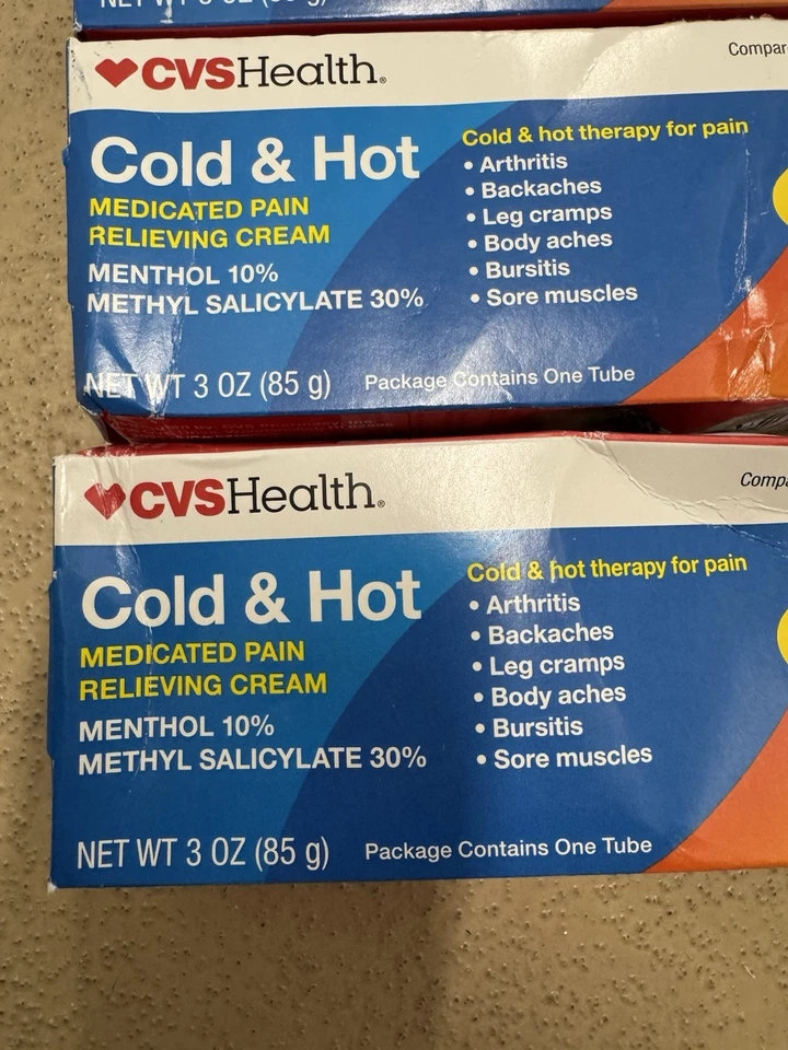 PACK 3 CVS Crema Alivio del Dolor Extra Fuerza Frío y Caliente 3oz por caja Exp 1/2028 Foto 2 de 4