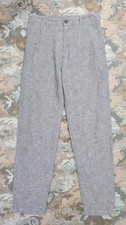 Uniqlo Pants Women's S Small W26-27 Gray Linen Blend Elastic Waist Pockets