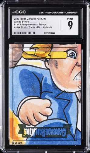 2020 TOPPS GARBAGE PAIL KIDS #1/1 TEMPERMENTAL TRUMP 3/4 CGC 9