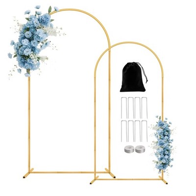 Metal Arch Backdrop Stand, 7.2FT+6FT Wedding Arch Stand, Set of 2 Backdrop Ar...