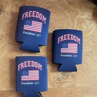 3-Pck Insulated Can Coolers, Patriotic American Flag, Cuzzy Exclusive F250 Fair — photo 1