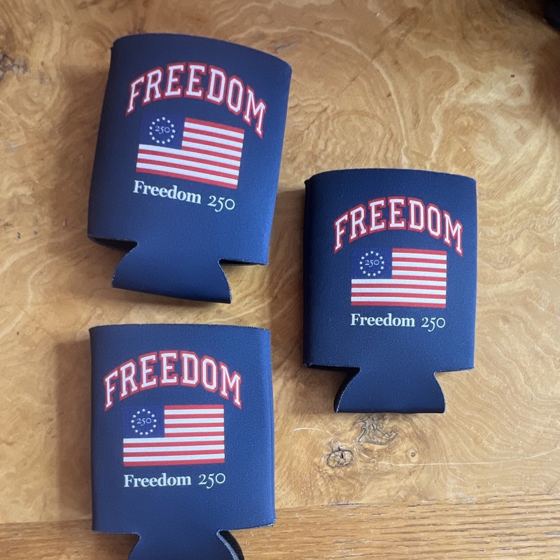 3-Pck Insulated Can Coolers, Patriotic American Flag, Cuzzy Exclusive F250 Fair