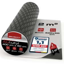 Produktbild - Alubutyl Geräuschdämmung selbstklebend SCHWARZ 2mm 2m² PKW Wohnmobil Caravan