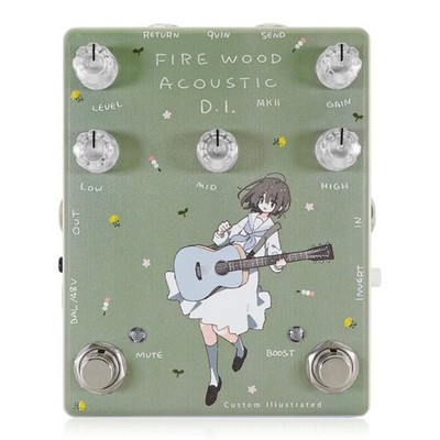 Tiere Pedal Custom Illustrated Firewood Acoustic DI MKII Boost Mute Loop