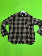 Rag & Bone Men’s Plaid Light Flannel L/S Shirt Brown Black Size XL