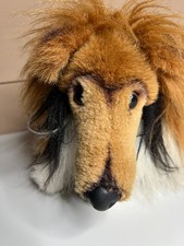 FAO Schwarz Plush Dog Toy Realistic Lifelike Stuffed Animal Collie Style