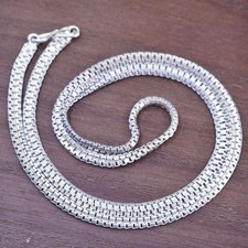 24  5mm, vintage Sterling silver double box chain, 925 necklace