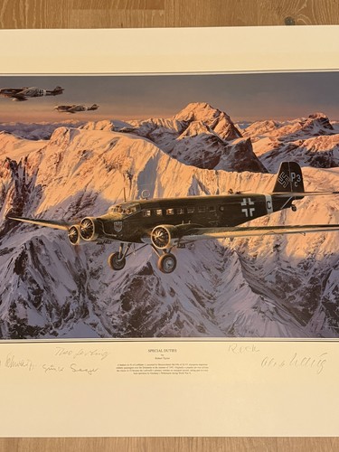 WW2 Robert Taylor Aviation Art Print Special Duties Knights Cross Signed New - Picture 4 of 16