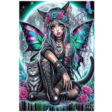 Gothic Butterfly Fairy Diamond Art Kits for Adults,Skull Art and Crafts,5D DIY