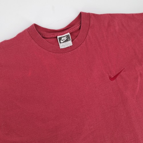 Vintage 90s Nike T Shirt Mens XL Red Embroidered Swoosh Tee Made in USA Y2K - Image 1