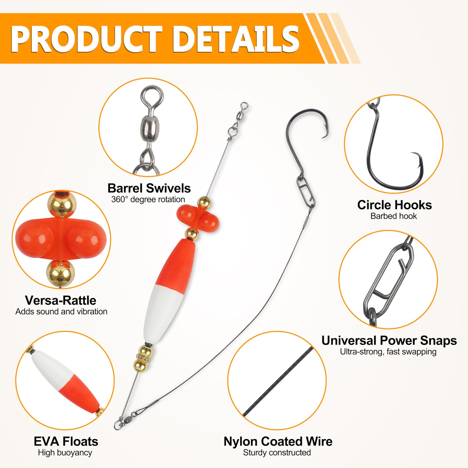 Santee Rig Catfish Float Cooper Rig for Bank Fishing Catfishing Tackle Peg Fl... - Image 4