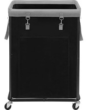 Large Laundry Basket with Wheels 160L Rolling Laundry Hamper Laundry Black