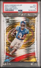 2022 PANINI CHRONICLES DRAFT PICKS SPECTRA GOLD #31 MATT CORRAL 10/10 PSA 8