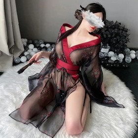 Sexy Lingerie Japanese Kimono Bathrobe Cosplay Costumes Traditional Pajama Dress