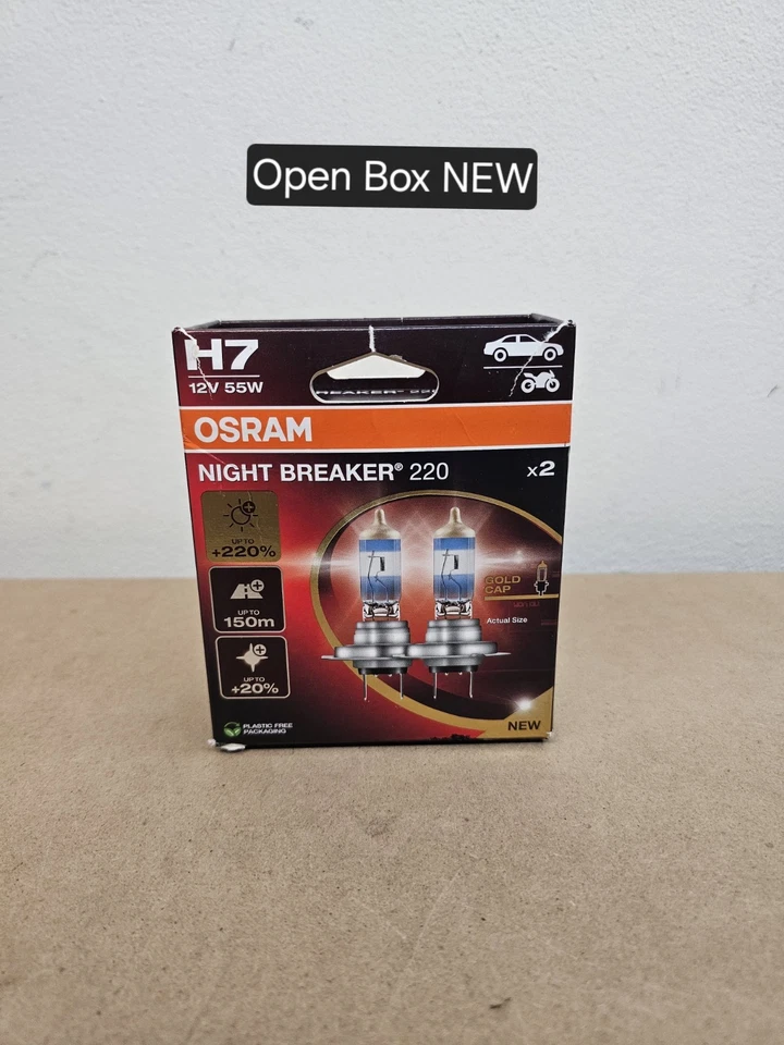 Osram Night Breaker 220 H7 55W Two Bulbs Headlight High Beam Replacement Upgrade - Image 2 of 4