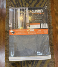 x2 SUNBLK Blackout Thermal Noise Reducing Curtains, Gray, 52x84 2pk