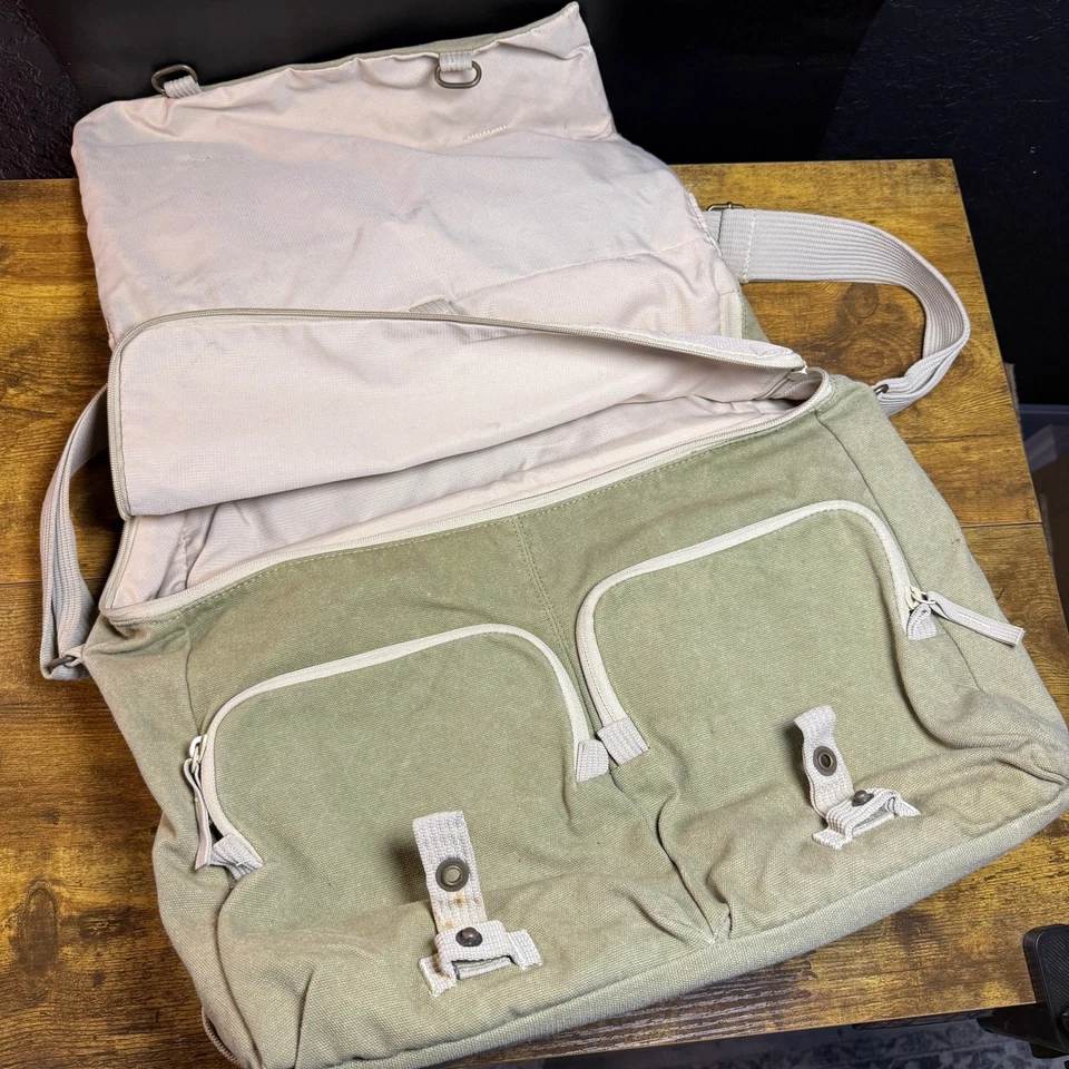 National Geographic Camera Bag Messenger Shoulder Laptop Beige Canvas - Image 2 of 4