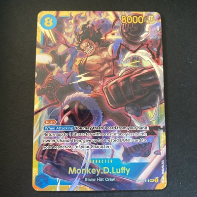 NM Monkey.D.Luffy OP11-118 SEC Foil - One Piece A Fist of Divine