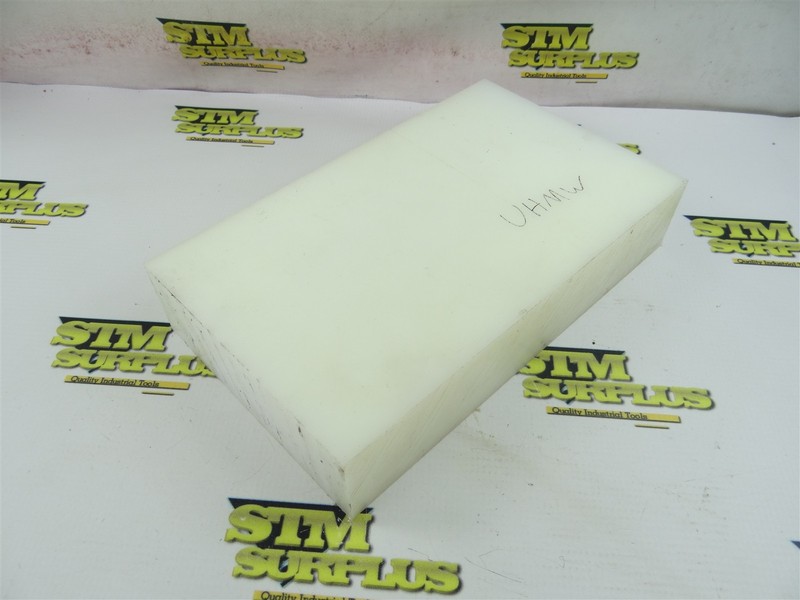 4LB PIECE OF WHITE UHMW MACHINABLE PLASTIC 2" X 6" X 10"