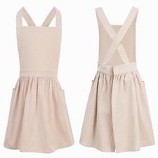 Kids Pinafore Apron Cross Back Apron Japanese Style Bib Home Clothes
