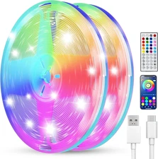 Smart LED Strip Lights 200FT (2 Rolls of 100 Ft) for Bedroom App Control Lightin